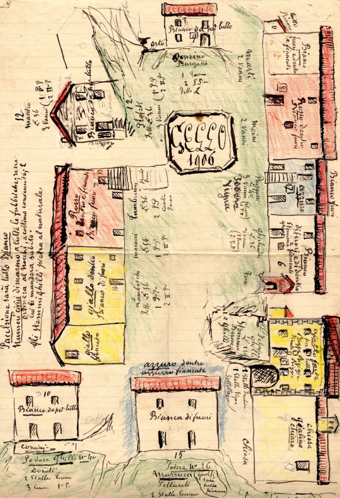 1906 original facade colouring project for the houses of Gello