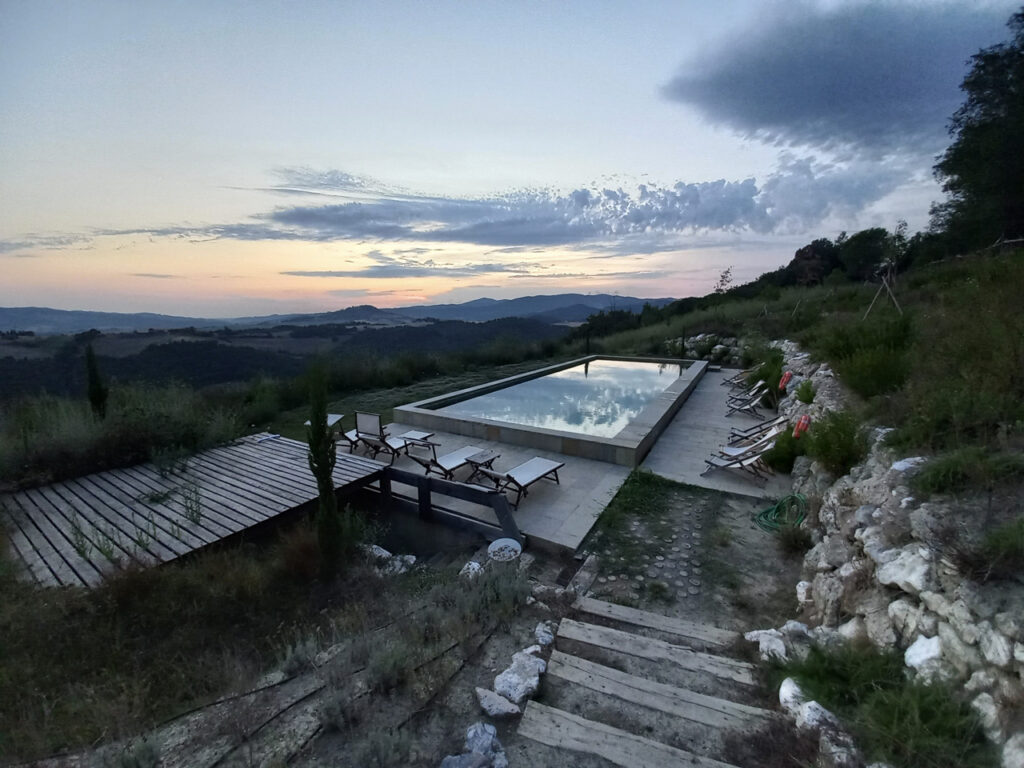 Pool at dusk, August 2024
