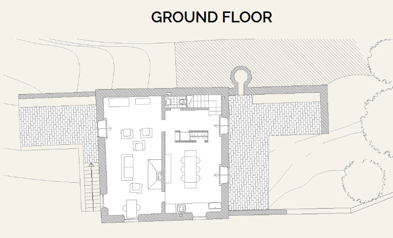 Floor plan of Casa delle Acque — ground floor