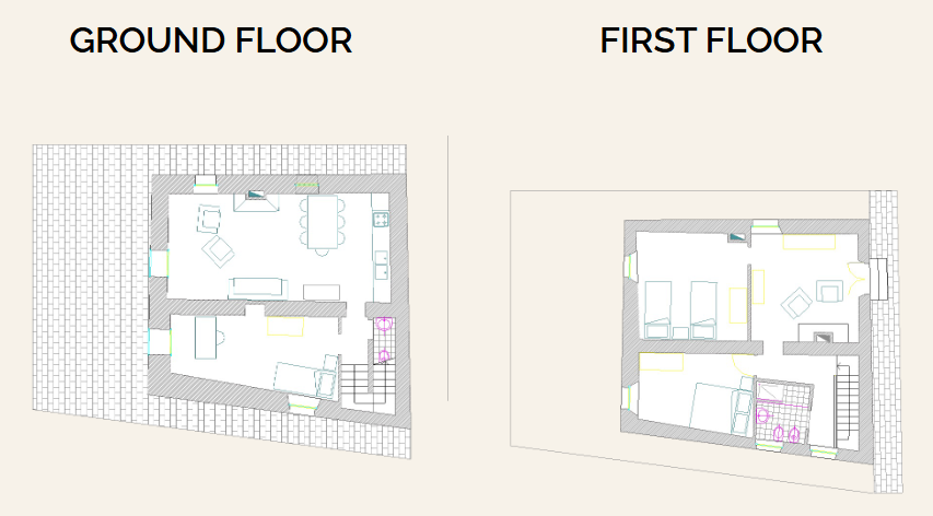 Floor plan of Il Sàrperi — ground floor and upper entrance floor